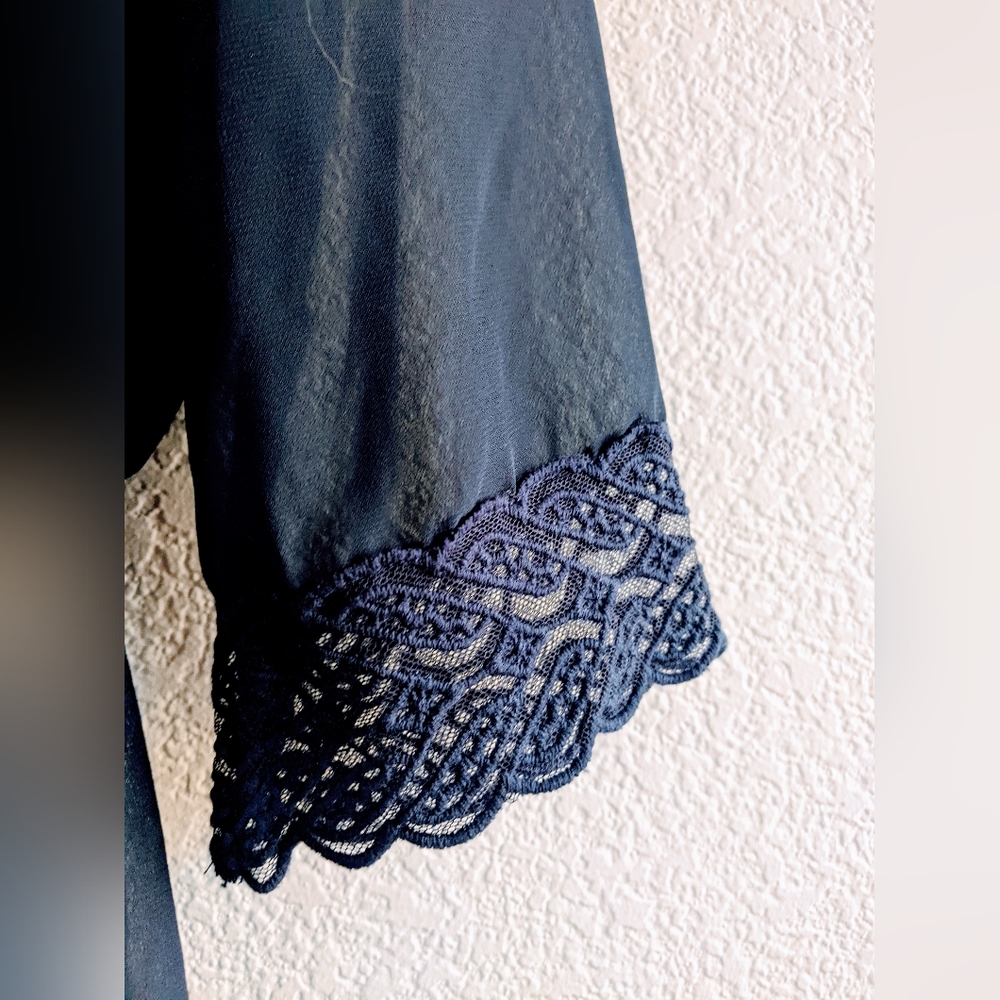 3/4 sleeve chiffon dress - Picture 4 of 6